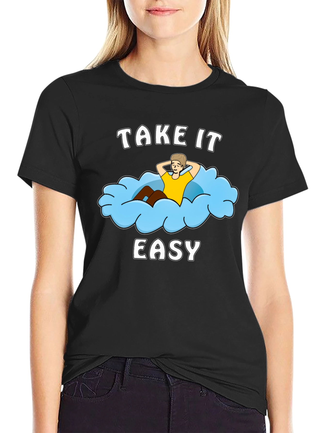 Take It Easy Cloud Graphic T-Shirt