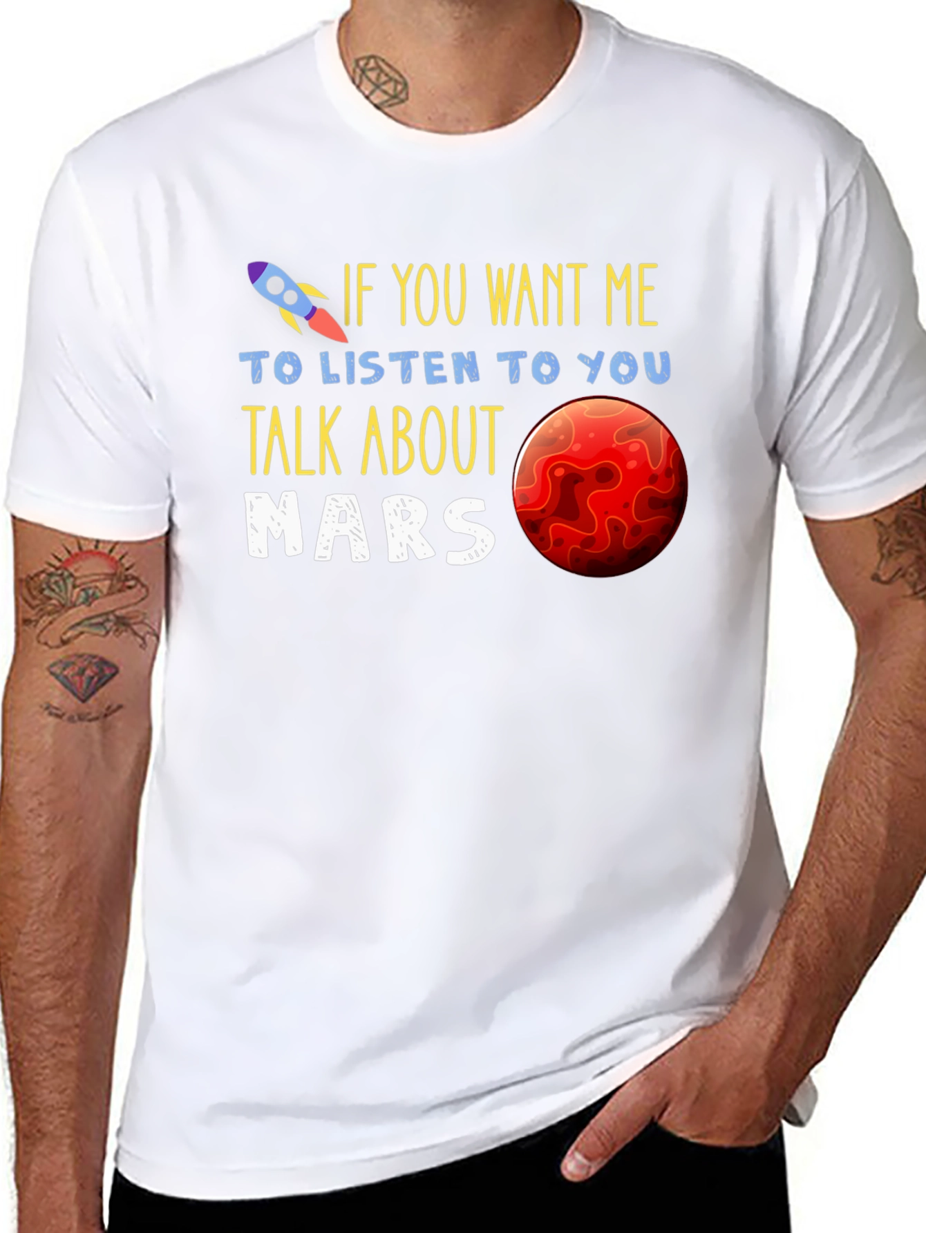 Talk About Mars T-Shirt - Space Rocket Design