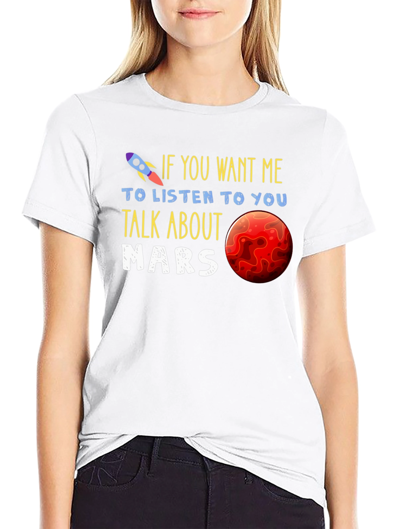 Talk About Mars T-Shirt - Space Rocket Design