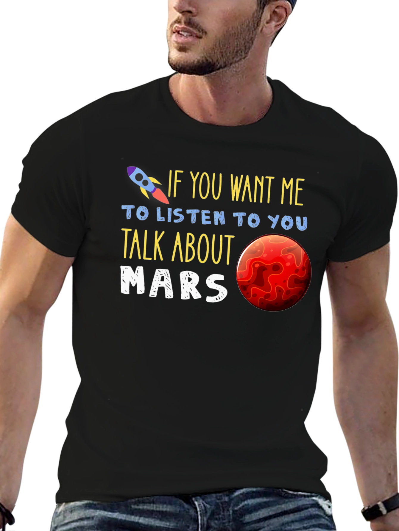 Talk About Mars T-Shirt - Space Rocket Design