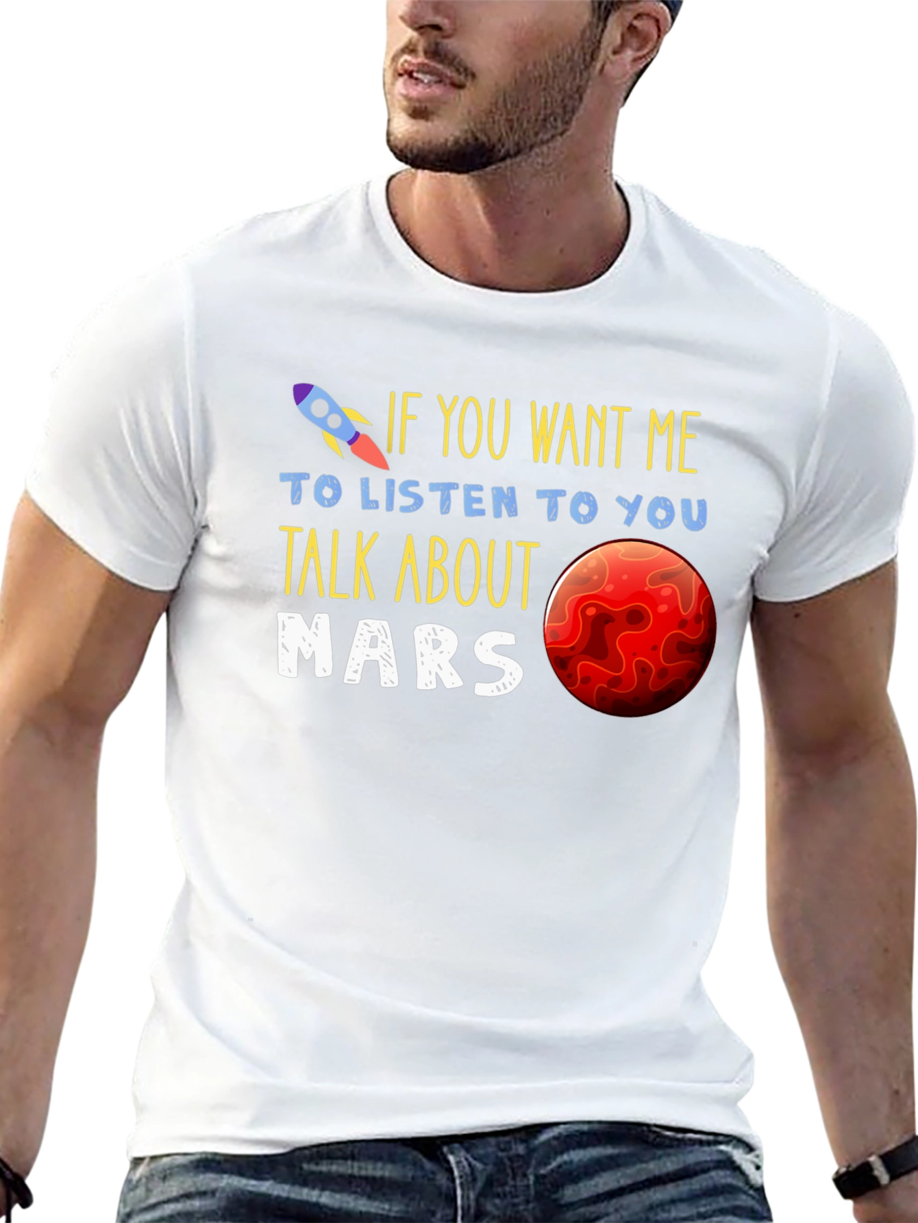 Talk About Mars T-Shirt - Space Rocket Design