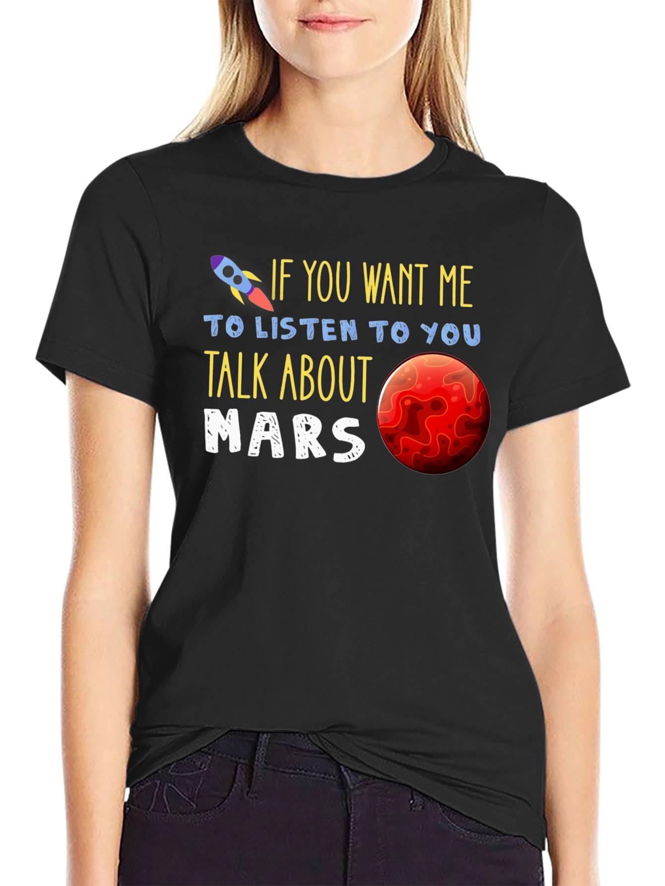 Talk About Mars T-Shirt - Space Rocket Design
