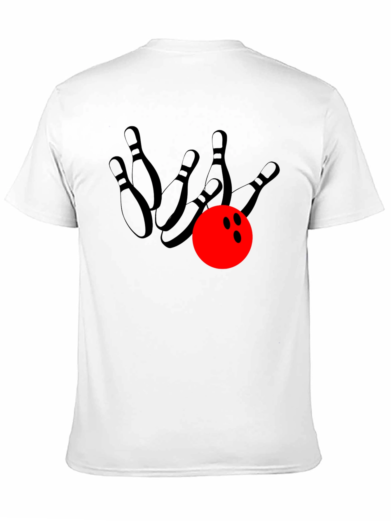 Bowling Strike Graphic Tee - Black Cotton T-Shirt