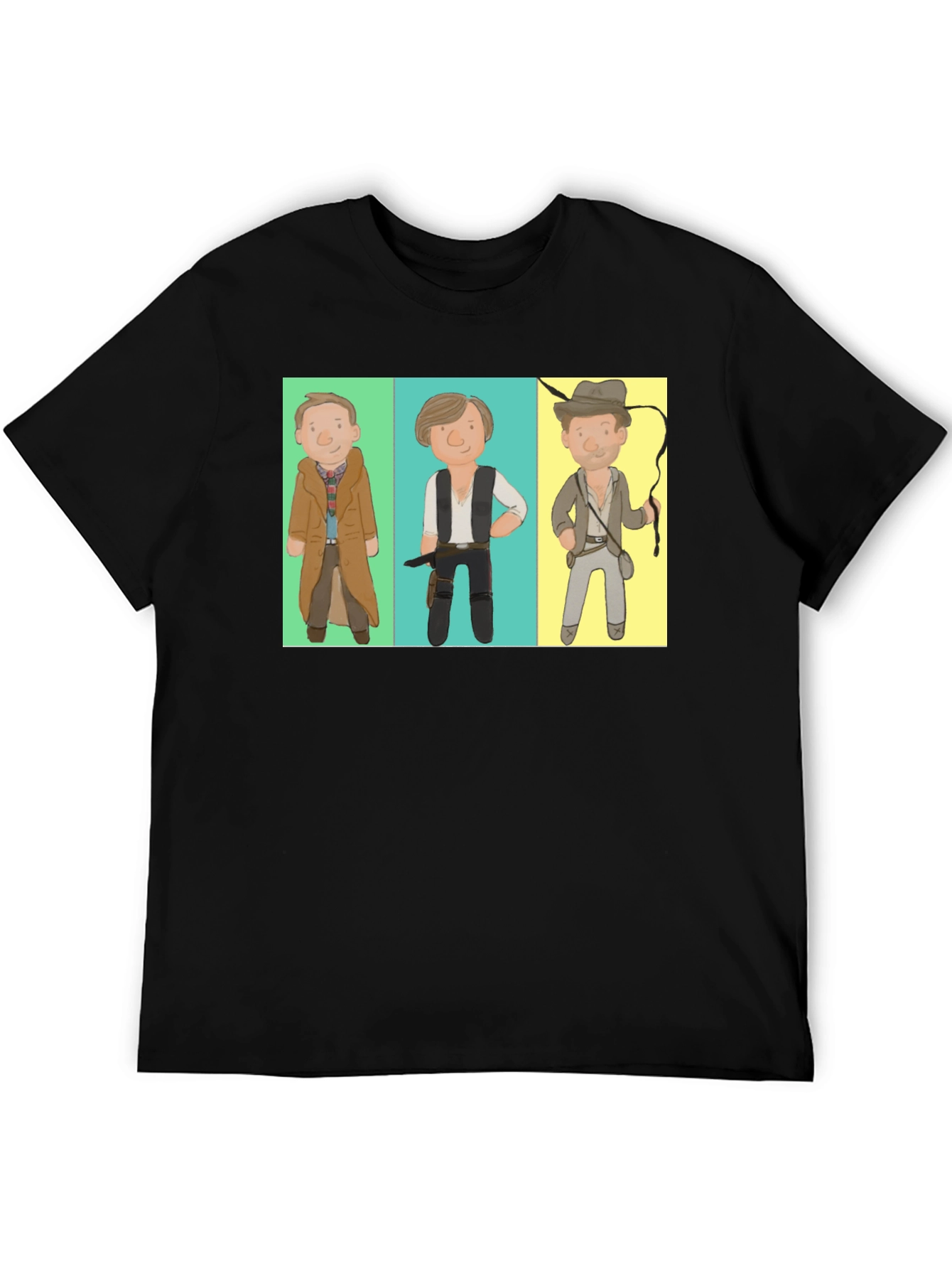 Cartoon Hero Trio Black T-Shirt