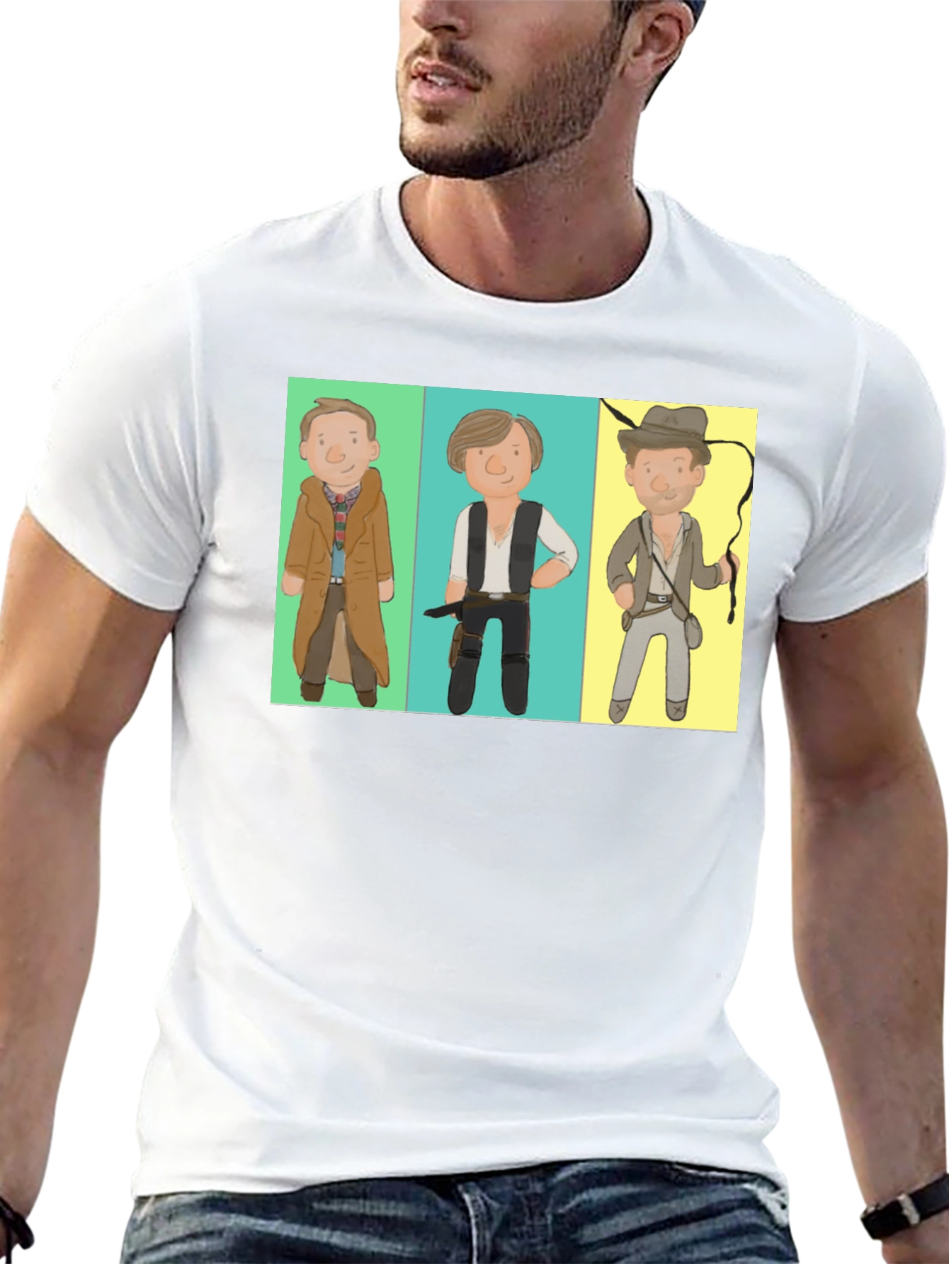Cartoon Hero Trio Black T-Shirt