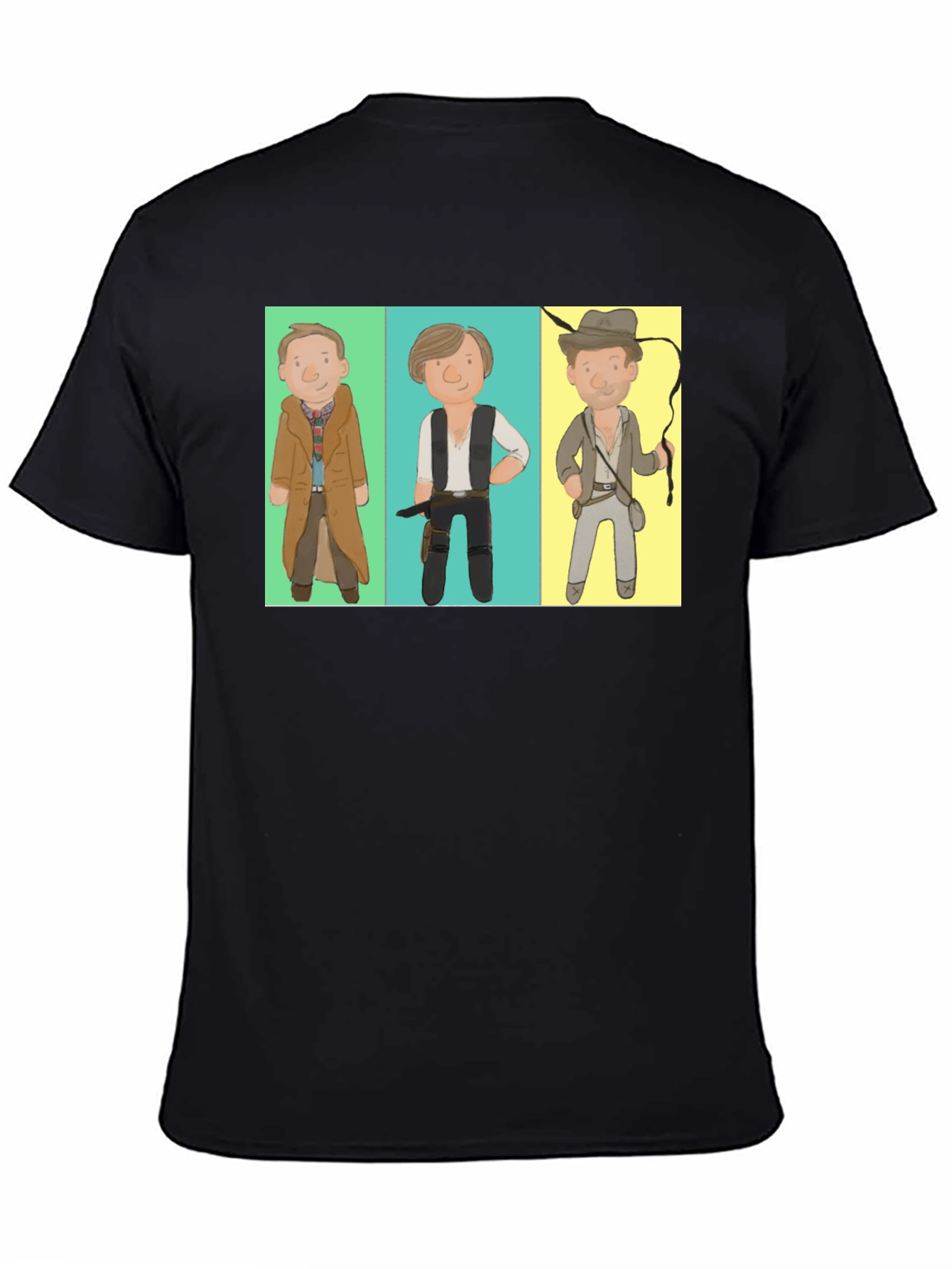Cartoon Hero Trio Black T-Shirt