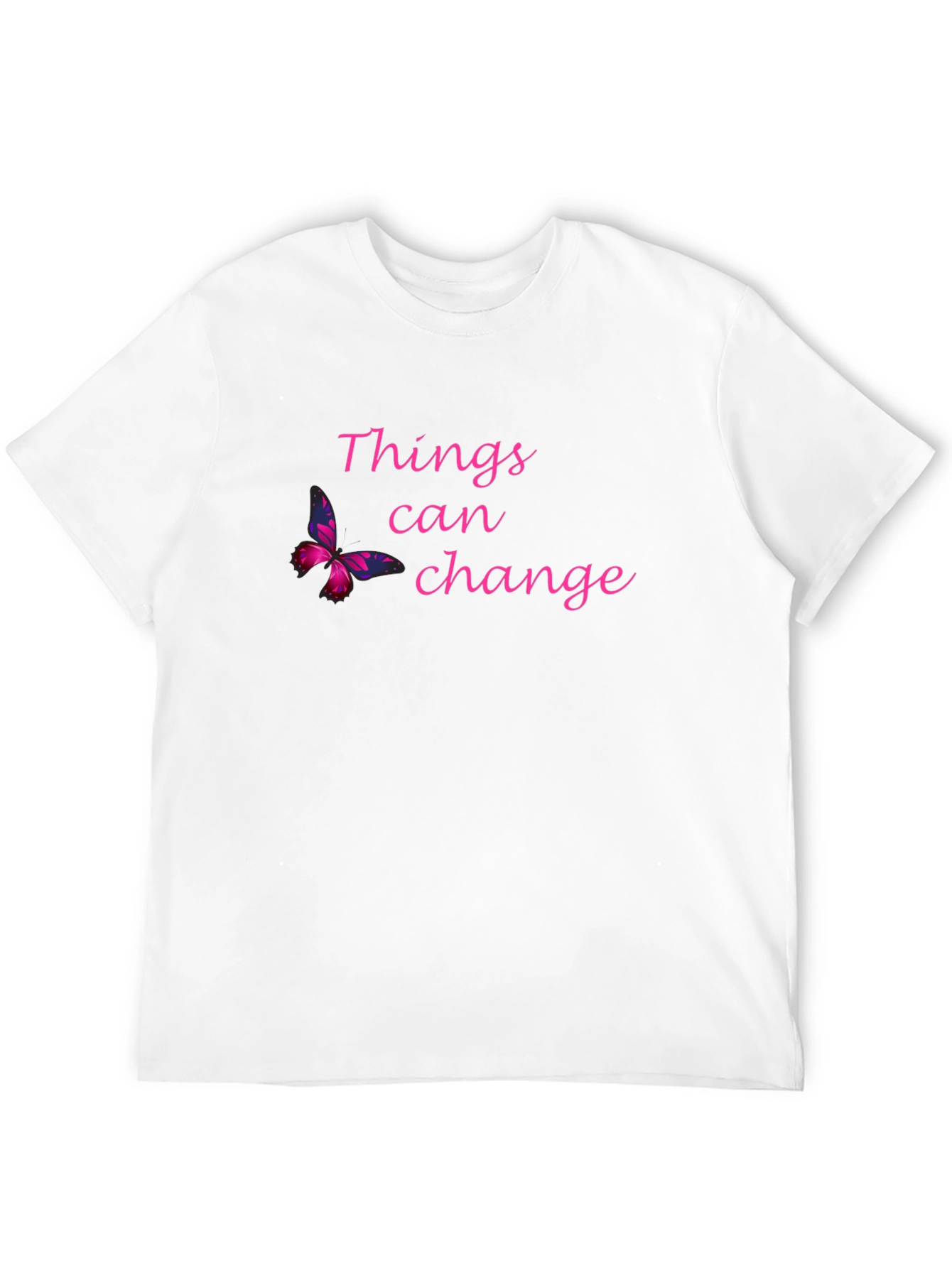 Things Can Change Black T-Shirt with Butterfly