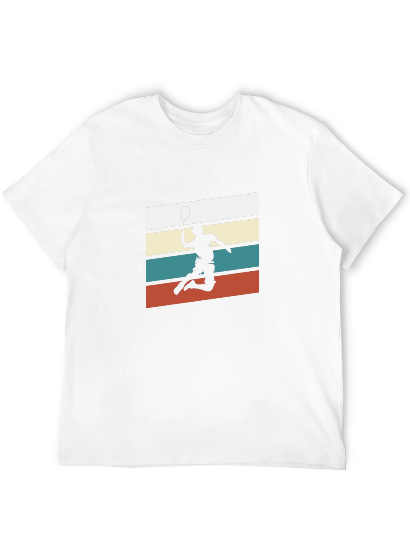 Retro Badminton Player Graphic Tee - Black