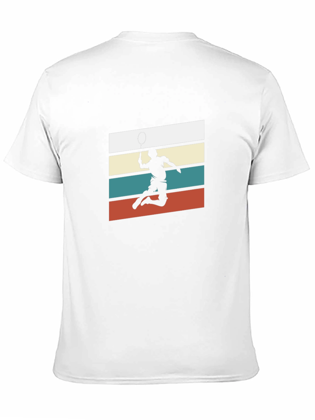 Retro Badminton Player Graphic Tee - Black