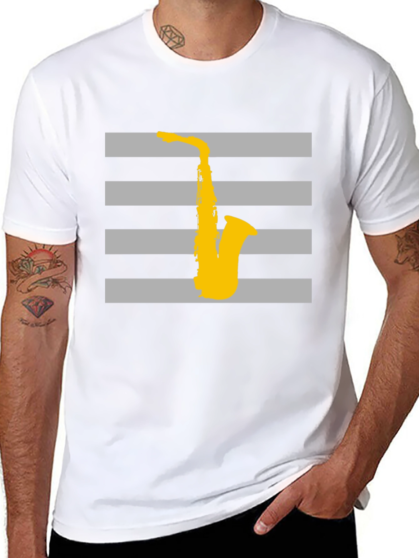 Saxophone Graphic Tee - Cool Music Lover T-Shirt