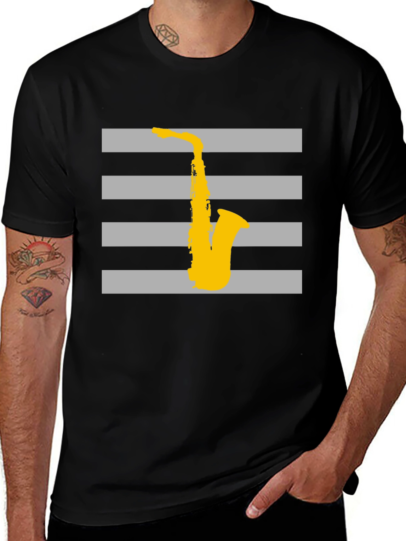 Saxophone Graphic Tee - Cool Music Lover T-Shirt