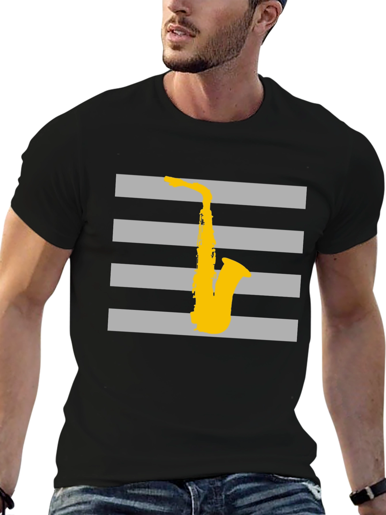 Saxophone Graphic Tee - Cool Music Lover T-Shirt