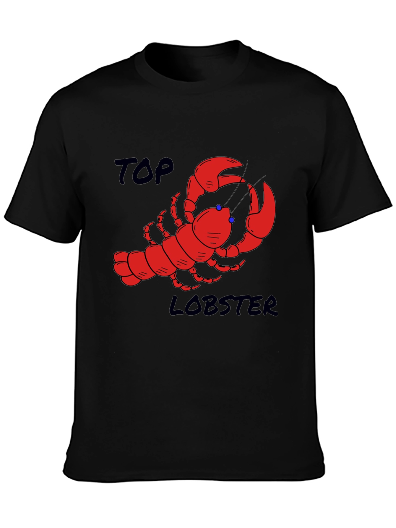 Top Lobster Graphic Tee - Black Cotton T-Shirt