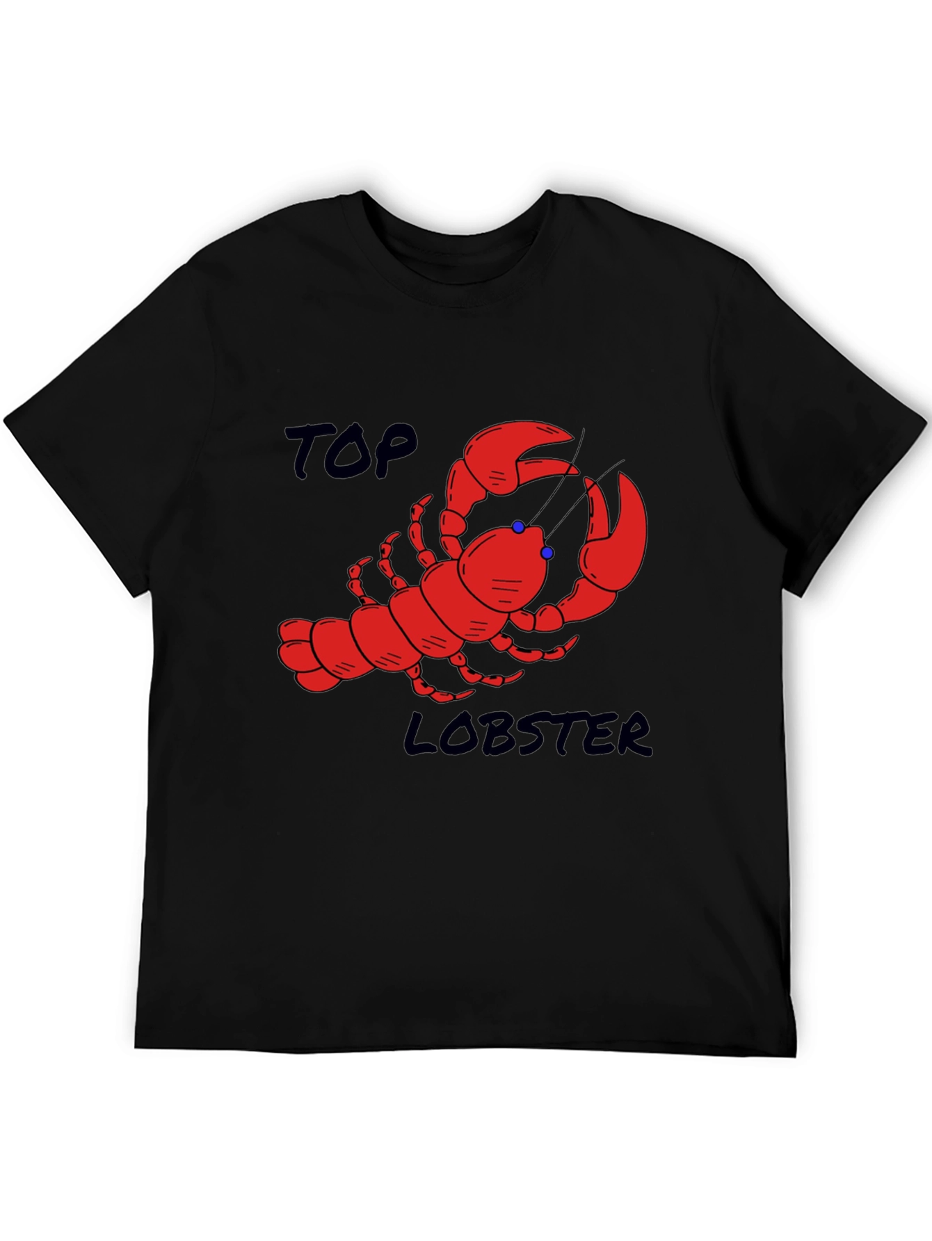 Top Lobster Graphic Tee - Black Cotton T-Shirt