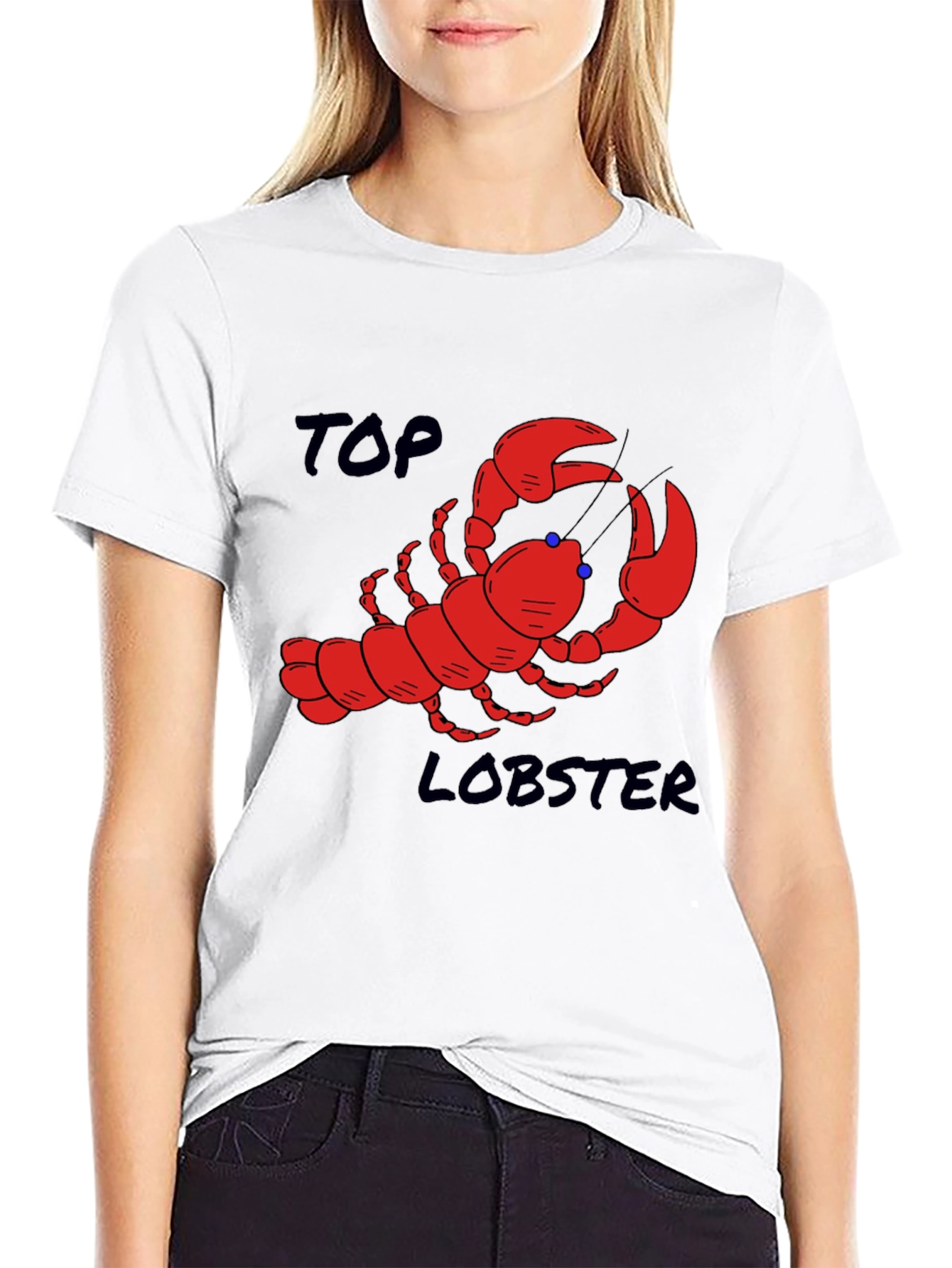 Top Lobster Graphic Tee - Black Cotton T-Shirt