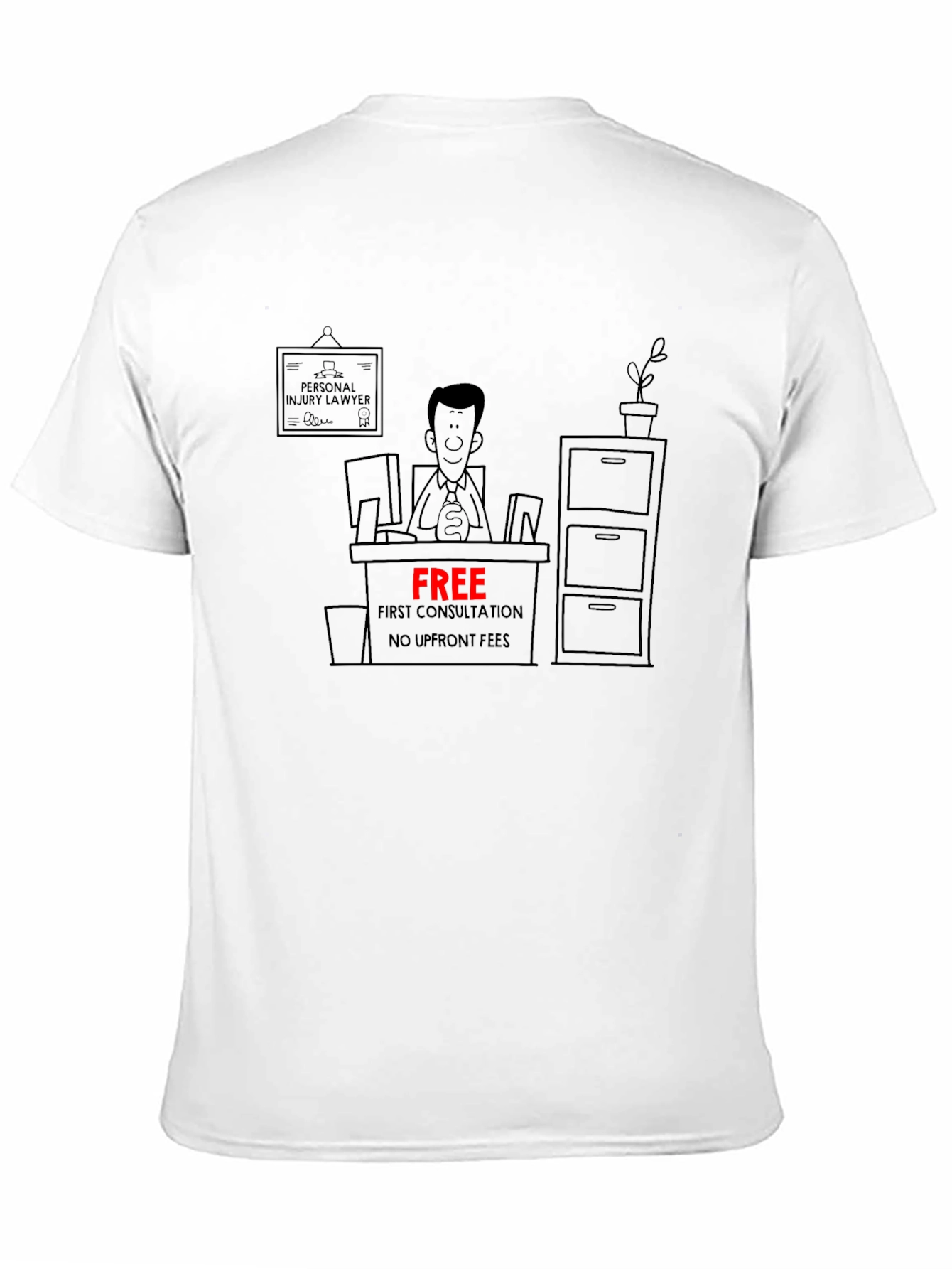 Cartoon Lawyer Free Consultation Black T-Shirt