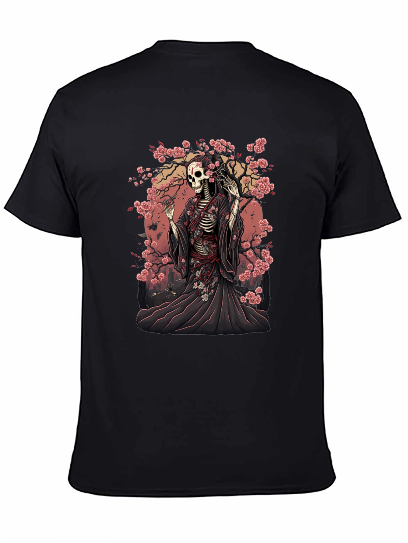 Skeleton Kimono T-Shirt - Floral Death Design