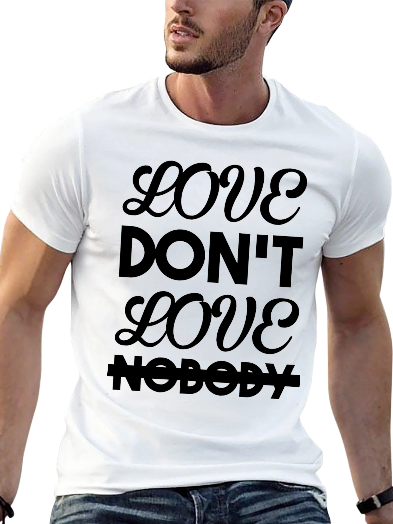 Love Dont Love Nobody Black Graphic Tee