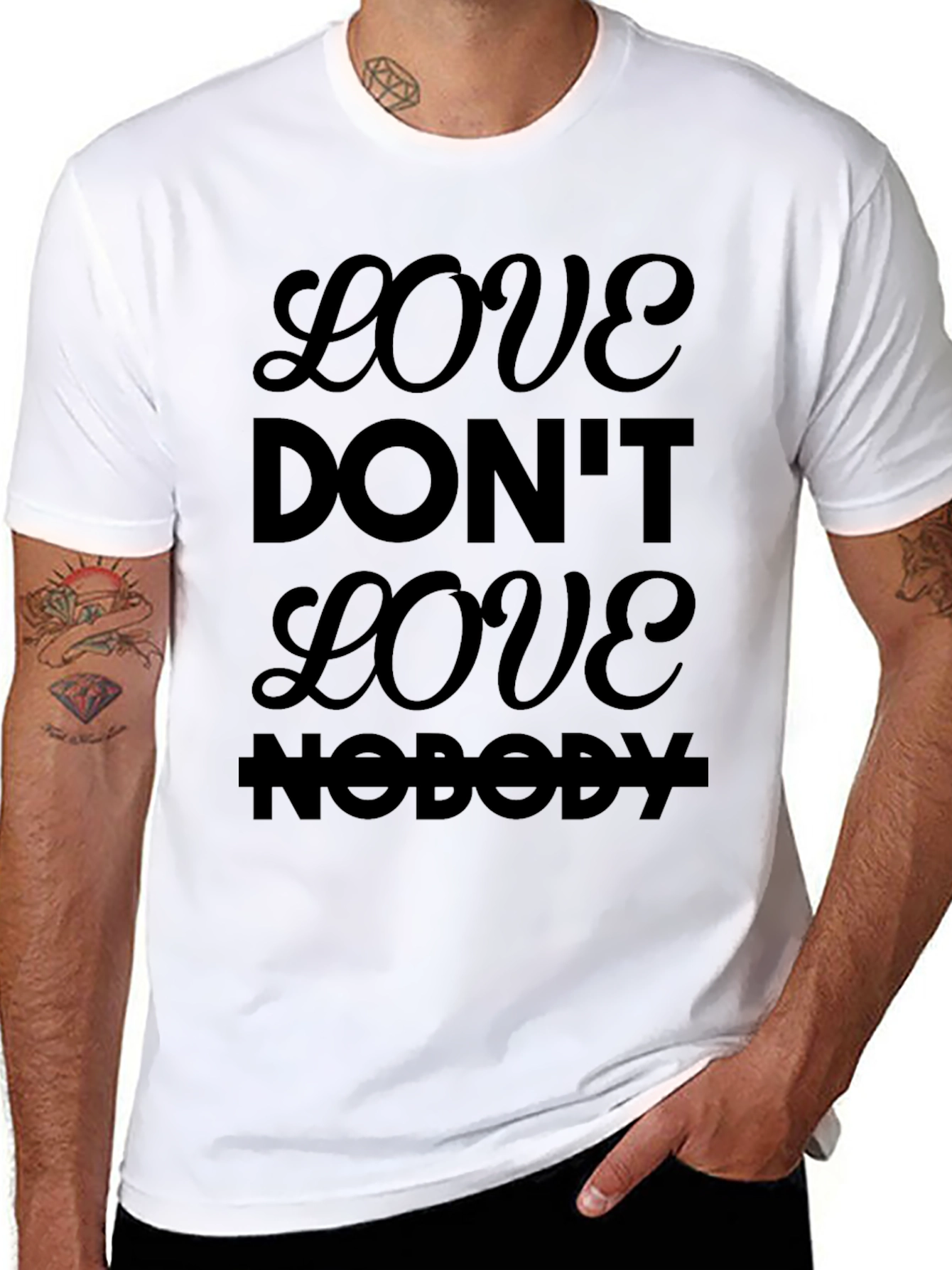 Love Dont Love Nobody Black Graphic Tee